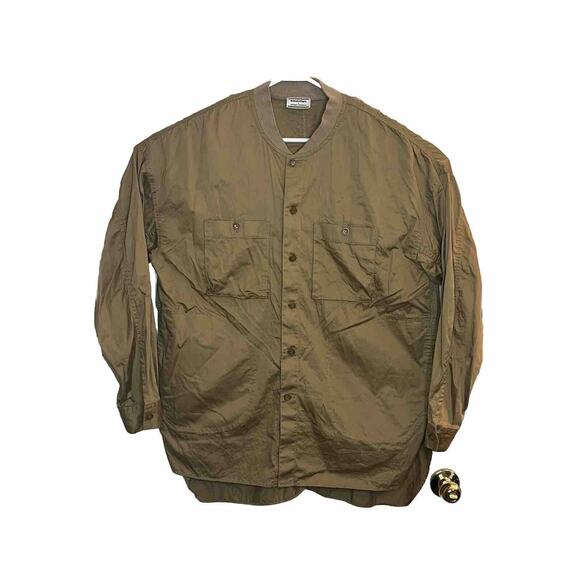 Asics Onitsuka Tiger x Andrea Pompilio Men’s 2XL Beige Collarless Button Up - Picture 1 of 9